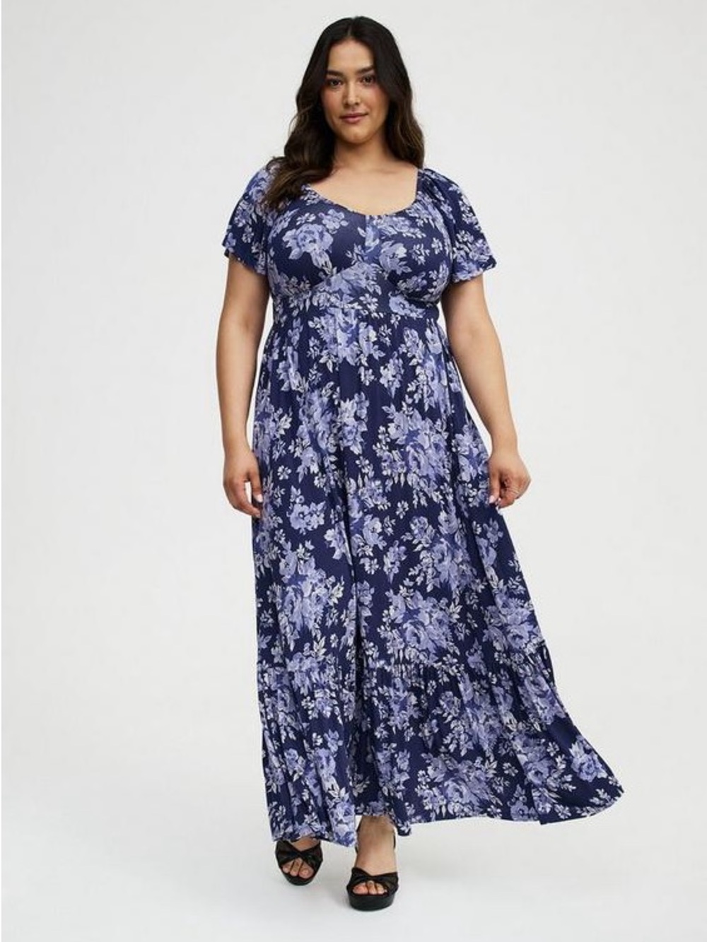 Torrid | Flutter Sleeve Tiered Maxi Dress